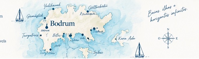 Mapa ilustrado da costa turca