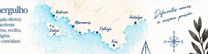 Mapa ilustrado da costa turca