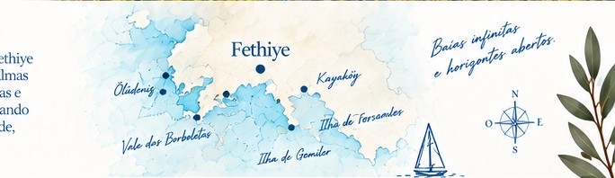 Mapa ilustrado de la costa turca