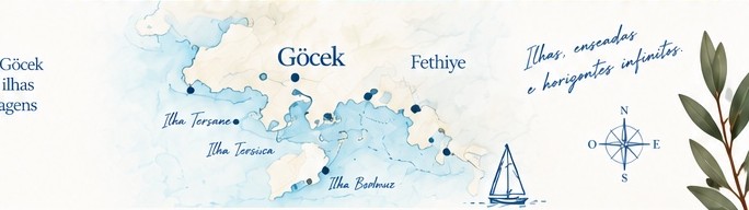 Mapa ilustrado da costa turca